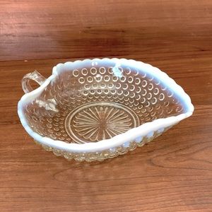 Anchor Hocking Moonstone Hobnail Heart Shaped Candy Dish